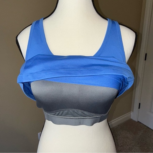 Nike Dri-Fit Tank Top Blue Fitted Racerback with Bralet Women's Size L - Picture 3 of 12